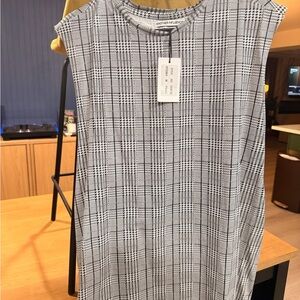 Black & White Plaid Sleeveless Top SET WITH SHORTS